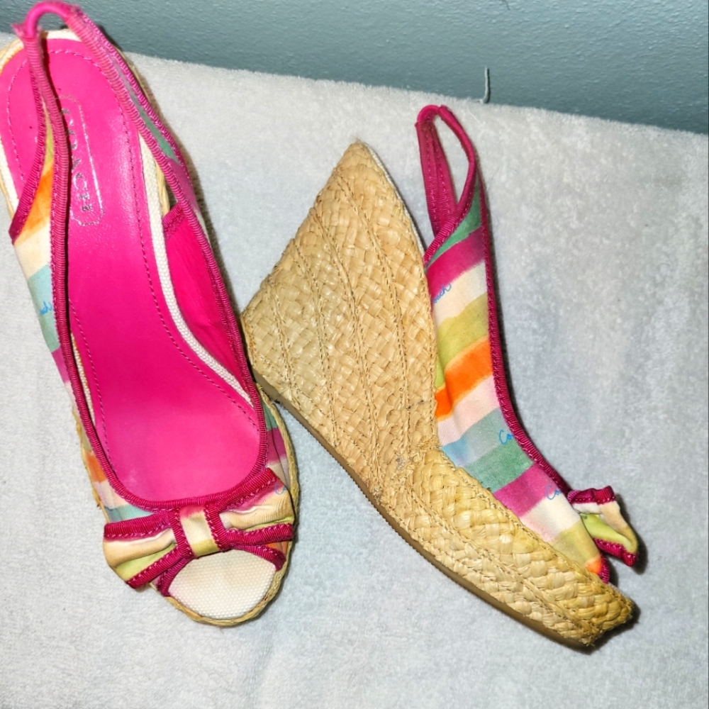 Hot pink wedges by Coach